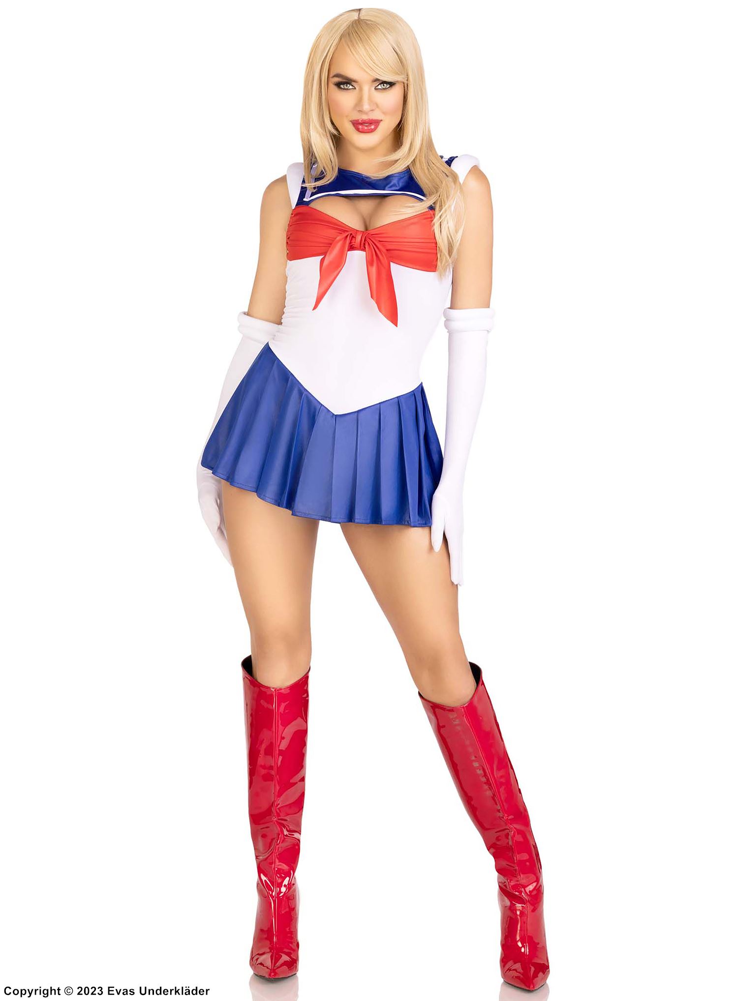 Sailor Moon, Kostüm-Kleid, großes Schleife, Schlüsselloch, Plissee